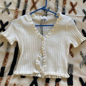 Ruffled‎ Sweater Crop Top